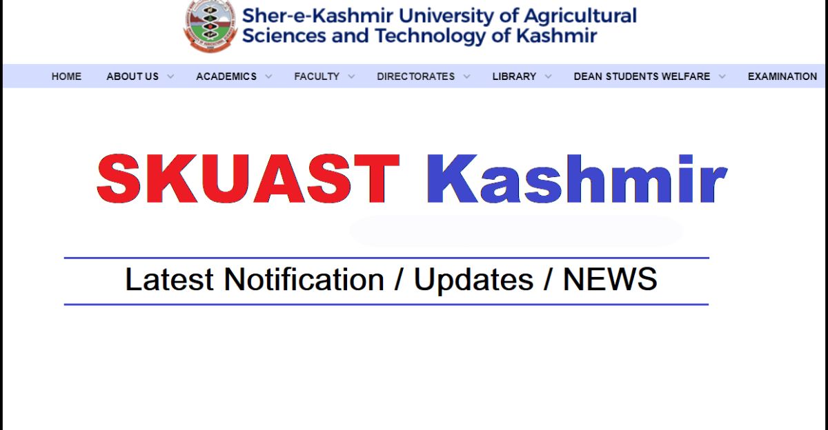 SKUAST Kashmir Manager Post Recruitment 2023